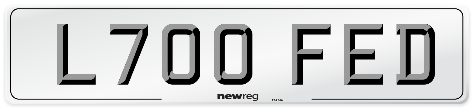 L700 FED Number Plate from New Reg